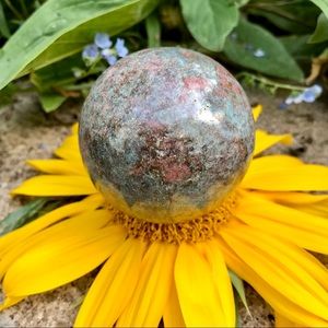 STUNNING RUBY in KYANITE, GEMSTONE SPHERE